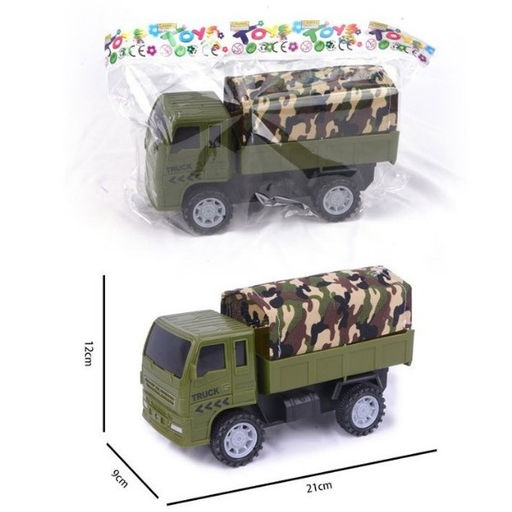 Грузовик инерц. "Военный" тентованный, 21*9*12см (024-1/DT) в пакете