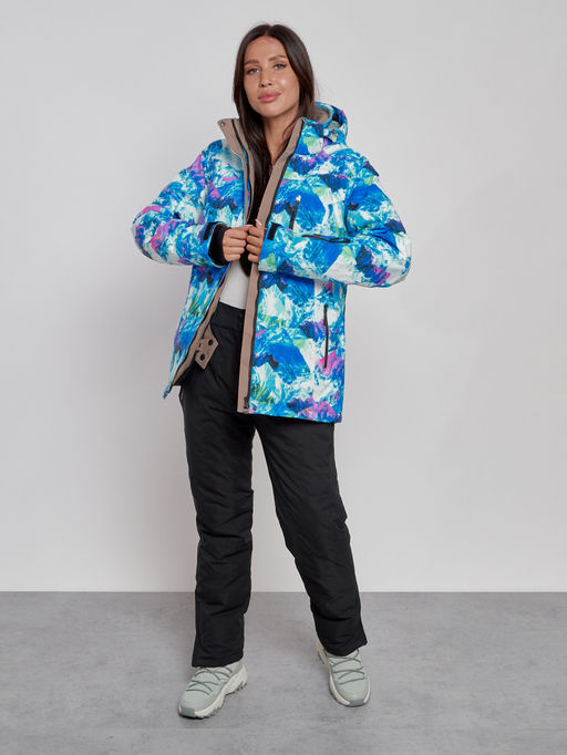 Горнолыжная куртка женская зимняя синего цвета 3320S - Chunmai фото 9