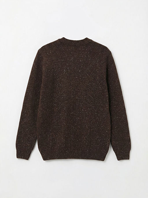 Bisiklet Yaka Y?n Kar???ml? Erkek Triko Kazak