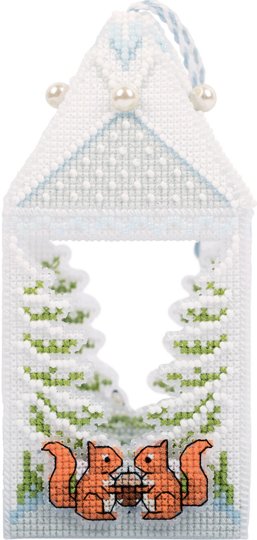 Набор для вышивания PANNA Новогодняя игрушка IG-7267 Лесной фонарь 7 х 15.5 см