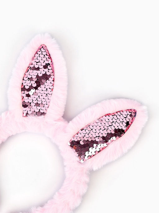 Ободок для волос детский «Пушистый зайка», цвет розовый