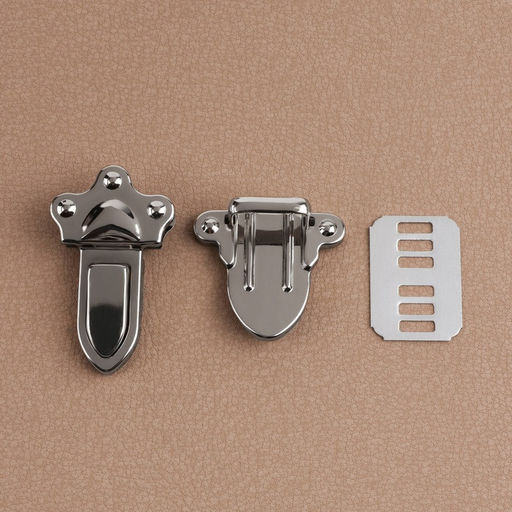 Цена за 2 шт. Застёжка для сумки, 3.2×4.5 см, цвет серебряный