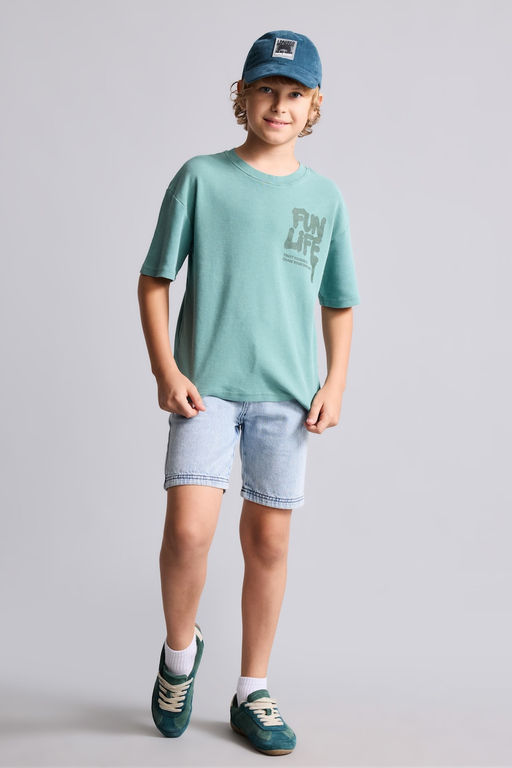 Overshirt Fit Yaz_l_ Ti__rt Erkek _ocuk - Defacto фото 2