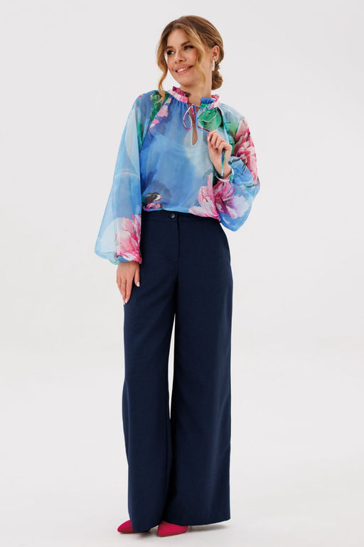 Блуза AmberA 1128-1 голубой  фото 3