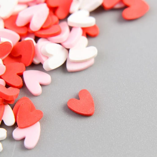 Декор для творчества пластик "Сердечки" 10 гр 0,5х0,5 см