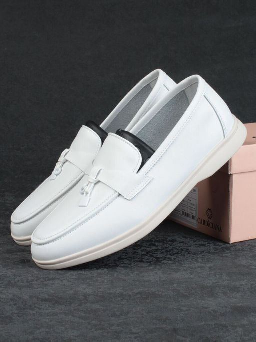 03-B416-1 WHITE Лоферы женские (натуральная кожа)