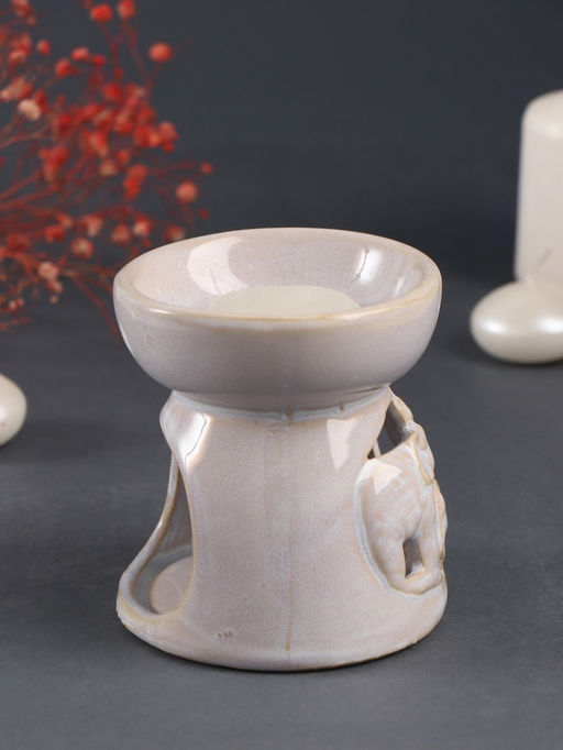 Набор: аромалампа для эфирных масел, мелтс из воска ароматический Слон со слонёнком, светлый беж, 10?10?9 см - Simaland фото 4