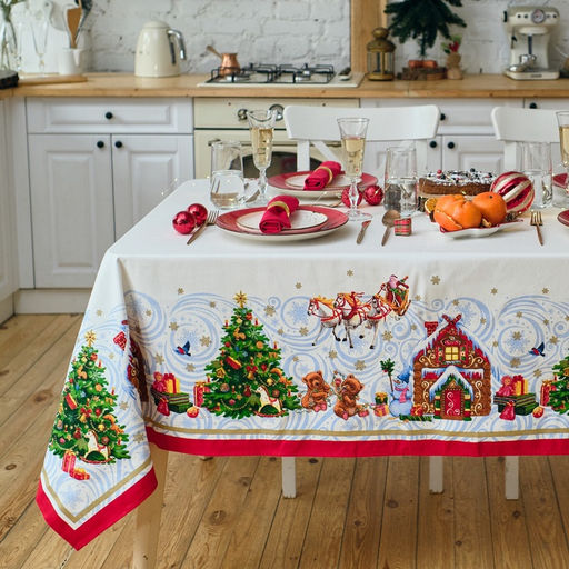 Набор новогодний «Новогодняя сказка»: скатерть 150×180 см ±3 см с ГМВО, салфетка 40×40 см-8 шт., 100% хлопок