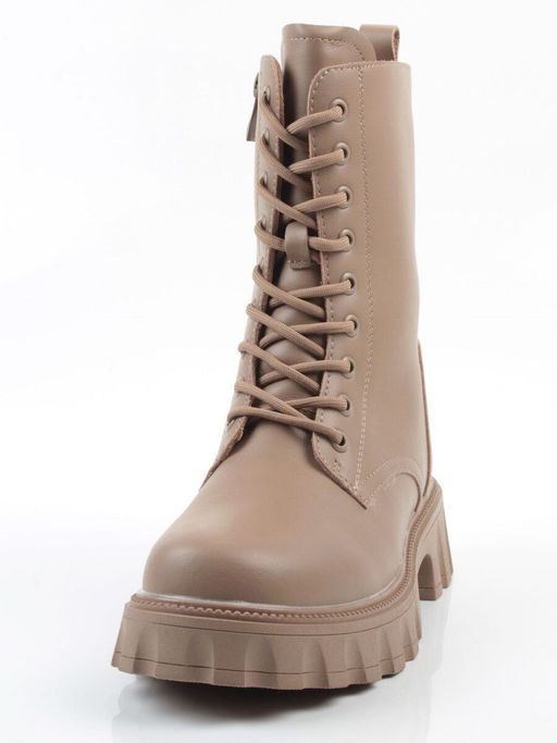 04-PAX33-2Z DK. BEIGE Ботинки зимние женские (натуральная кожа, 100% шерсть)