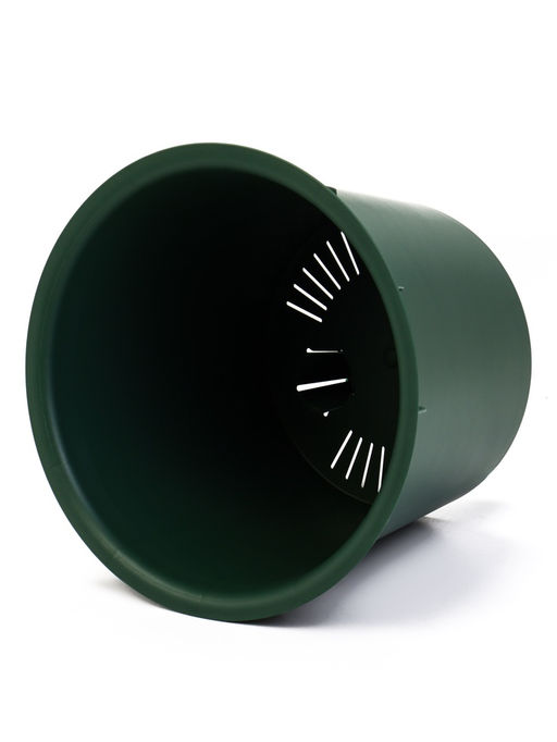 Кашпо для цветов «Микрит», 1 л, d=15 см, h=14 см, со вставкой, пластиковое, зелёное