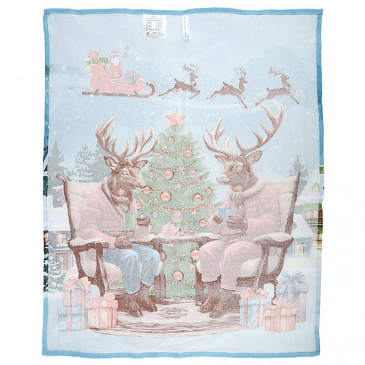 Салфетка хозяйственная 50х60см "Праздник к нам приходит" 2, рогожка 171г/м2, хлопок 100%, без упаковки, "Домашняя мода" (Россия)