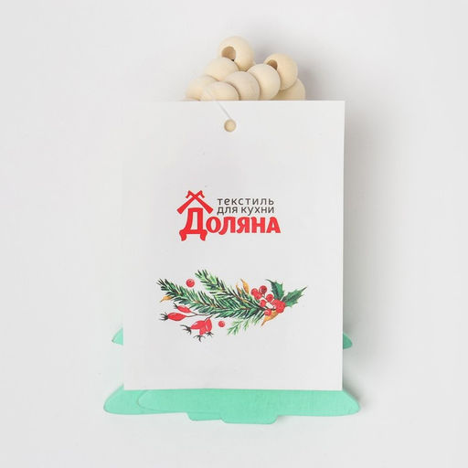 Цена за 2 шт. Набор новогодних колец для салфеток, 2 штуки Ёлочка, зелёный, 6?7 см, дерево