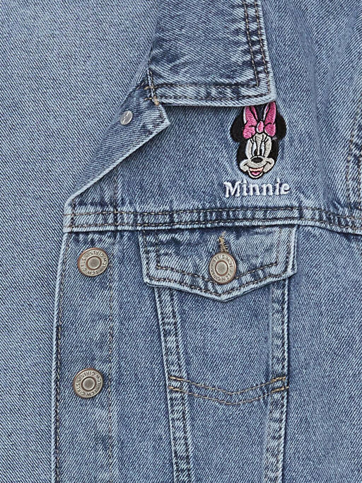 G?mlek Yaka Minnie Mouse Bask?l? K?z ?ocuk Jean Ceket - Waikiki фото 3
