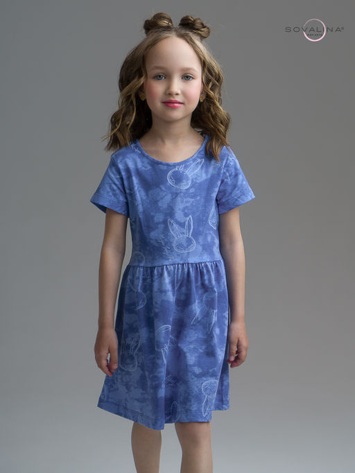 Платье Лето зайцы варенка синий - Sovalina фото 22
