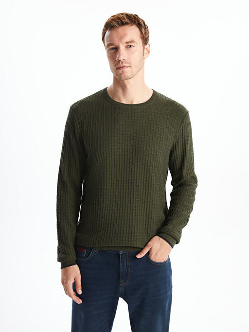 Bisiklet Yaka Erkek Triko Kazak