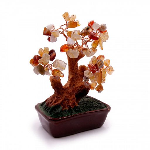 Дерево счастья Сердолик натуральные камни 16см Процветающий дом