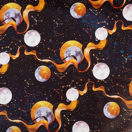 Цена за 10 шт. Бумага упаковочная глянцевая «Космическая», 70 х 100 см