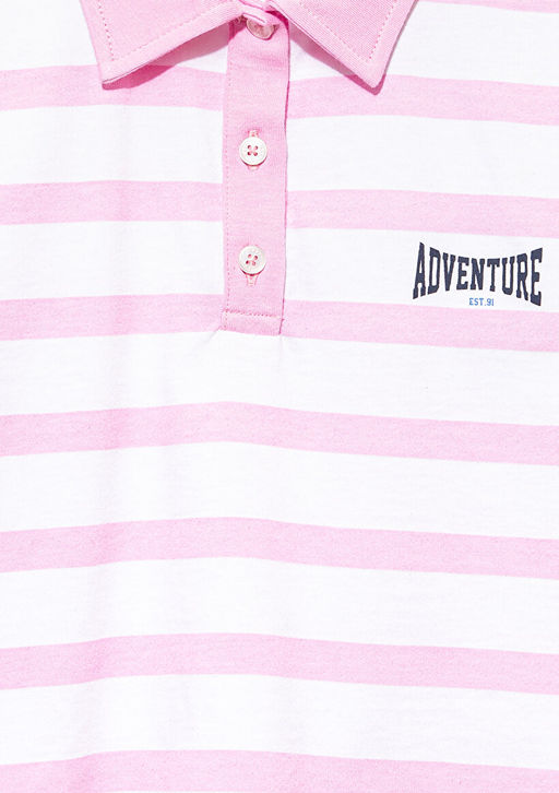 Adventure Bask?l? Pembe Tisort - Mavi фото 3