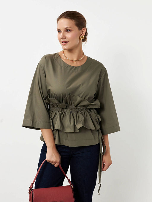 ВИДЕООБЗОР Блуза со съемным воланом - Vals фото 5