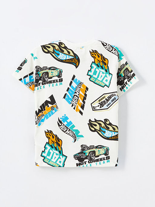 Bisiklet Yaka Hot Wheels Bask?l? Erkek Bebek Ti??rt ve ?ort 2li Tak?m - Waikiki фото 3