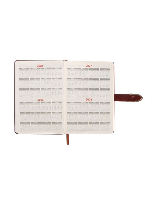 Ежедневник недатированный А5, с хлястиком, 112 листов в линейку, пвх, коричневый - Simaland фото 4