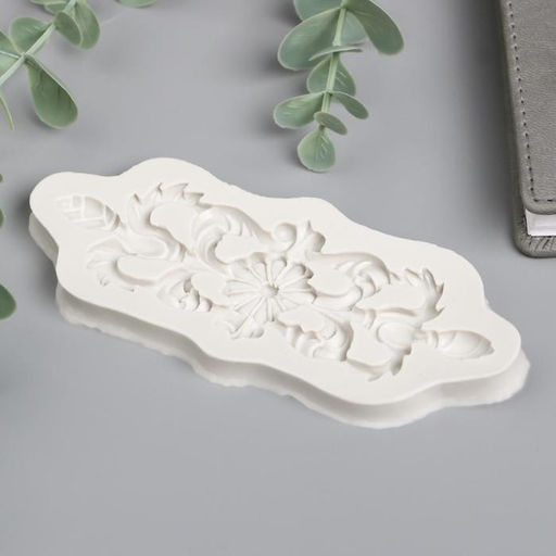 Молд силиконовый Узор - цветок и вензеля 5.7?13.3 см