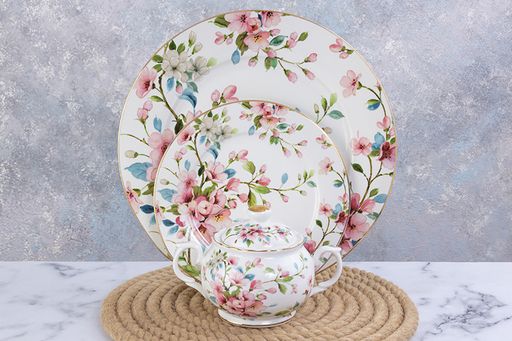 Набор тарелок 2 пр. 26*26*2 см Яблоневый цвет на белом NEW BONE CHINA - Elan gallery фото 3