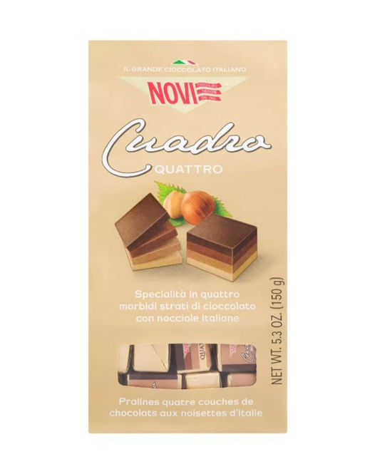 Конфеты Novi из 4 х видов шоколада (темного, Джандуйя, молочного и белого) 150 г, пакет, Италия