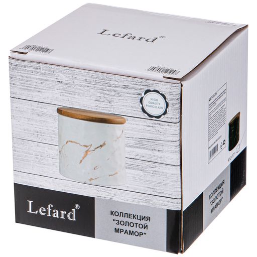 БАНКА ДЛЯ СЫПУЧИХ ПРОДУКТОВ КОЛЛЕКЦИЯ ЗОЛОТОЙ МРАМОР ЦВЕТ:BLACK 11,5*11 СМ - Lefard фото 2