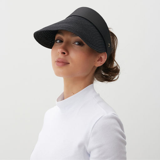 Козырёк женский плетёный MINAKU на липучке, чёрная, размер 56-58