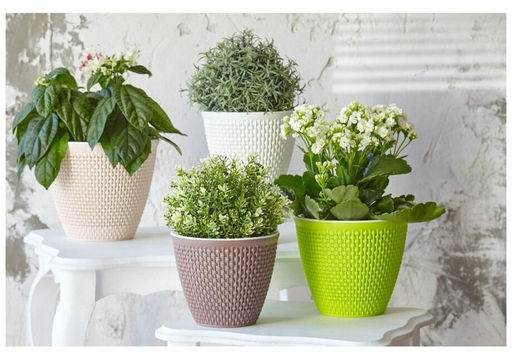 Кашпо Ротанг (3,0л) Цв. Белый/белый (Арт. КШ-7953) - Вмс фото 2