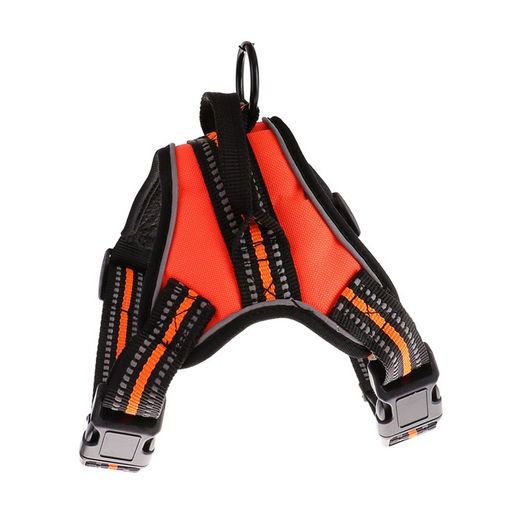 Шлейка улучшенная К7 мягкая светоотражающая, размер М, ОГ 52-66 см, вес 9,5-17,5 кг, оранжевая 38116 - Пижон фото 2