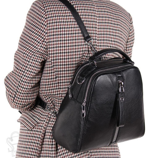 Рюкзак женский кожаный 99451 black Velina Fabbiano-Safenta/30 в Новосибирске
