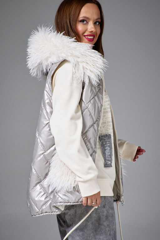 Жилет AVE RARA 1069 песочный металлик  фото 6