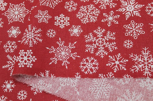 Бязь Белые снежинки цв.винтажный темно-красный, ш.1.5м, хлопок-100%, 120гр/м.кв - Купава фото 5