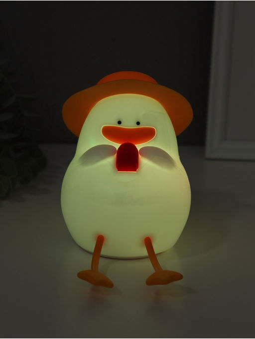 Фигурка светящаяся RISALUX «Утка в отпуске», 2 Вт, LED-ночник антистресс, RGB, USB, 10×8.5×14.5 см