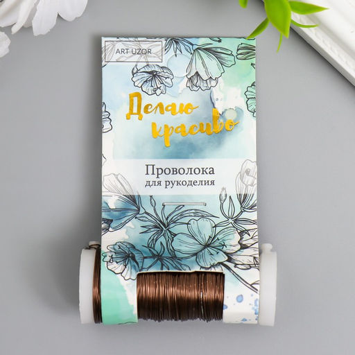 Проволока для творчества «Коричневый», 30 м, толщина 0.3 мм, 5.5×2.2×2.2 см