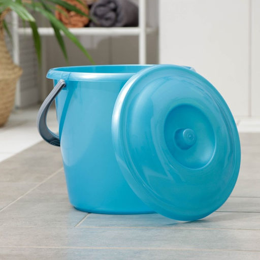 Ведро с крышкой «Соло», 7 л, перламутровое бирюзовое