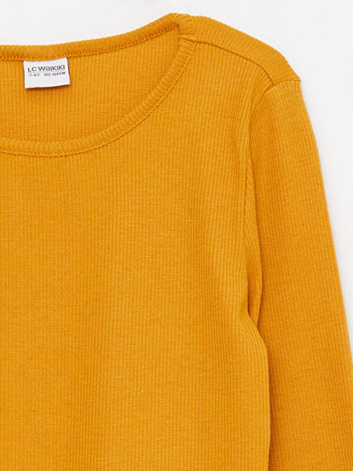 Bisiklet Yaka Basic Uzun Kollu K?z ?ocuk Ti??rt - Waikiki фото 3