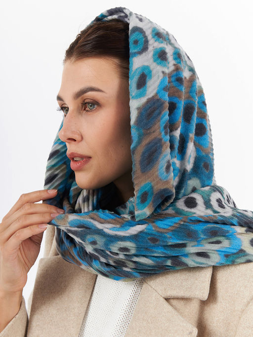 Большой, мягкий, тонкий и очень нежный двусторонний палантин с рисунком - Tantino фото 4