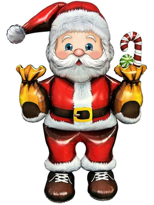 Воздушный шар фольгированный 43" «Дед мороз с подарками», под воздух