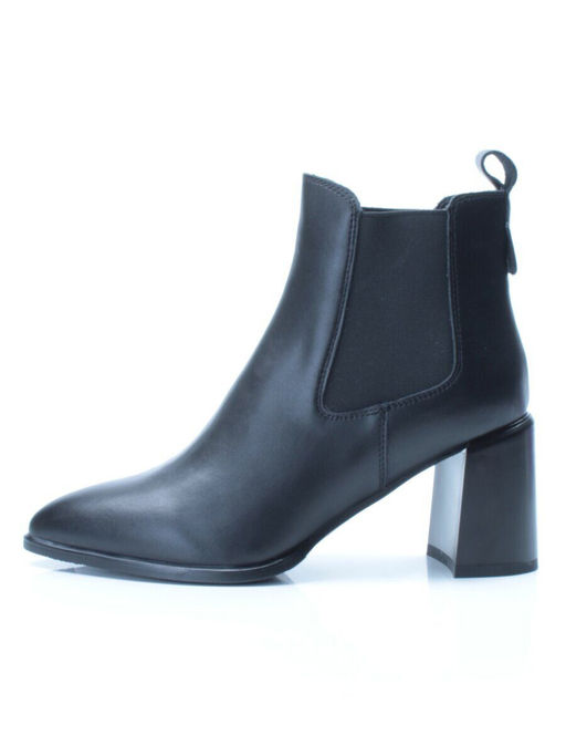 01-PCT169-1 BLACK Ботинки Челси демисезонные женские (натуральная кожа, байка) - Фабричный китай фото 6