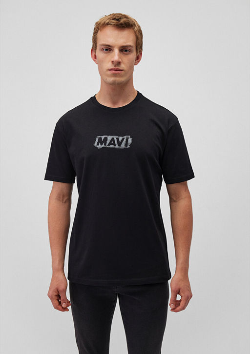 Mavi Logo Bask?l? Siyah Tisort  фото 3