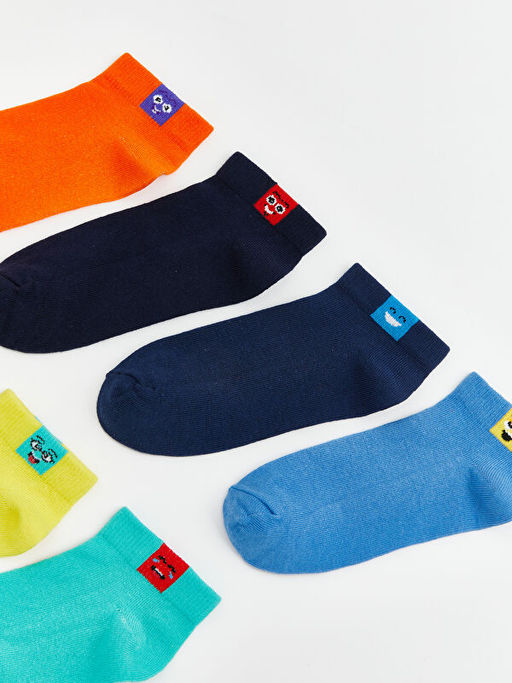 Desenli Erkek ?ocuk Patik ?orap 7li