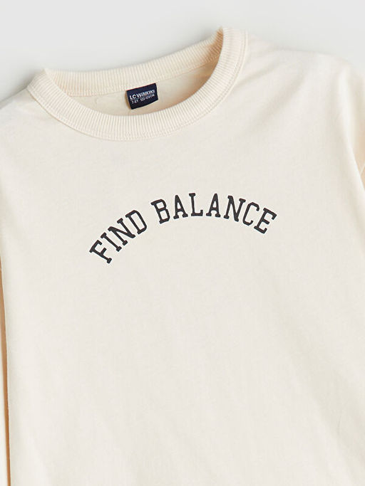 Bisiklet Yaka Bask?l? Erkek ?ocuk Ti??rt