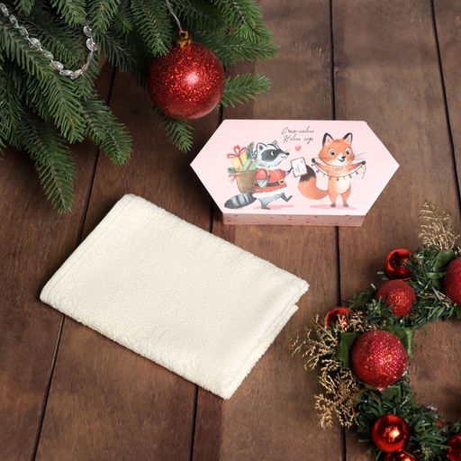 Полотенце махровое Этель. Лисичка и енот, 30?30 см, хлопок 100%