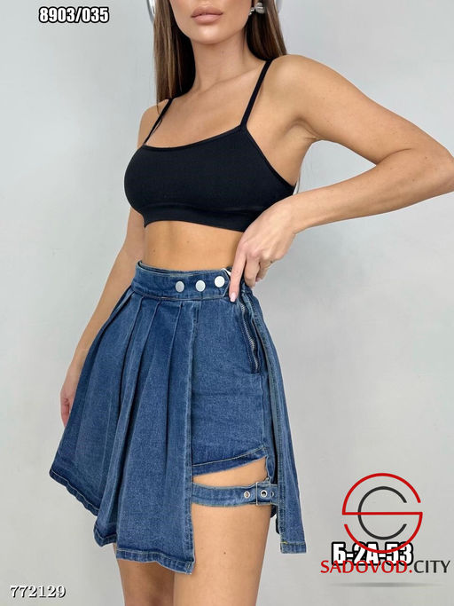 Женская джинсовая юбка-шорты - Bruno фото 5