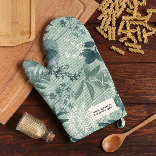 Варежка-прихватка Доляна «Лесная прохлада» 20×28 см, 50% хлопок, 50% п/э, рогожка 158 г/м²