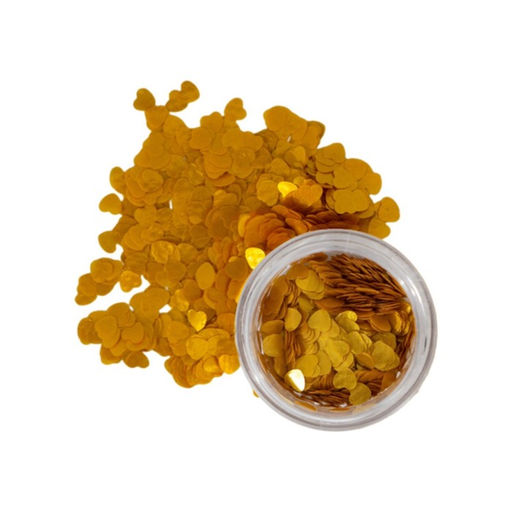 Глиттер пищевой фигурный Сердца, золотые, 0.5 г