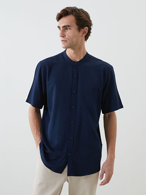 Regular Fit K?sa Kollu Arm?rl? Erkek Dokulu G?mlek